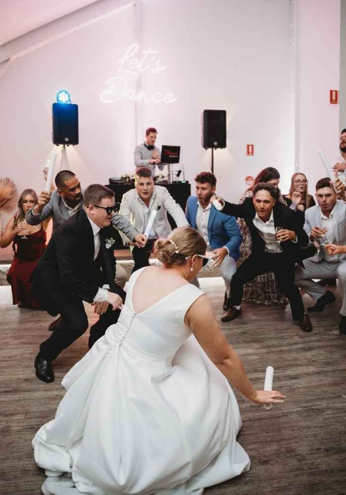 Bride dancing at her wedding.