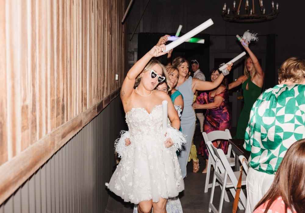 Night wedding party with Mane Events.